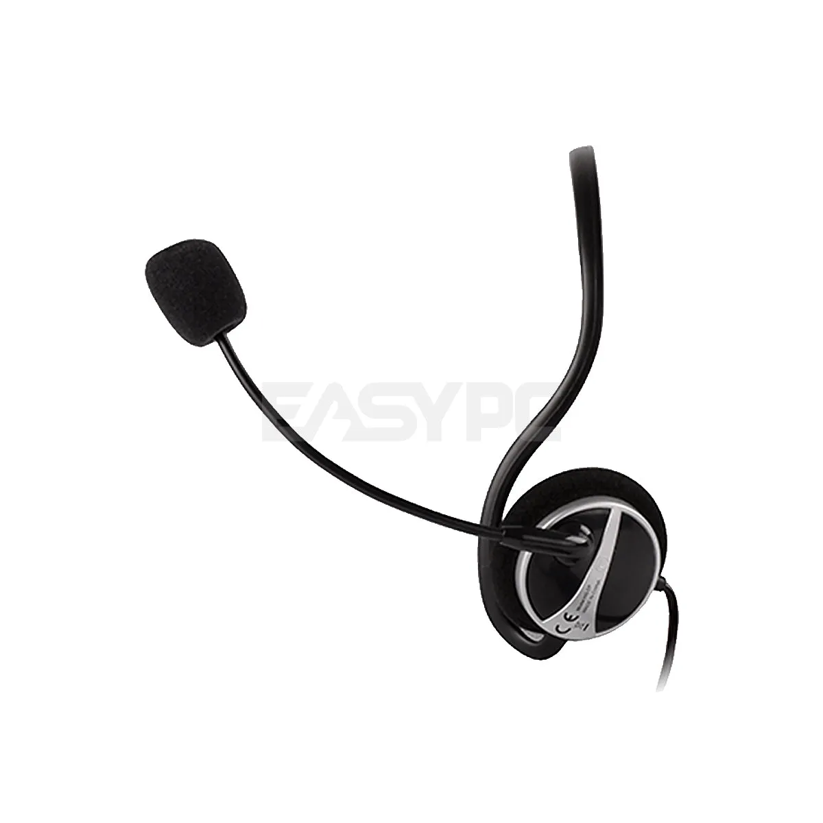 A4Tech HS-5P, Earphone Hook 3.5mm Earphone and Microphone Plug, Omnidirectional Noise-cancelling Mic, Tangle-free Cable Headset Black