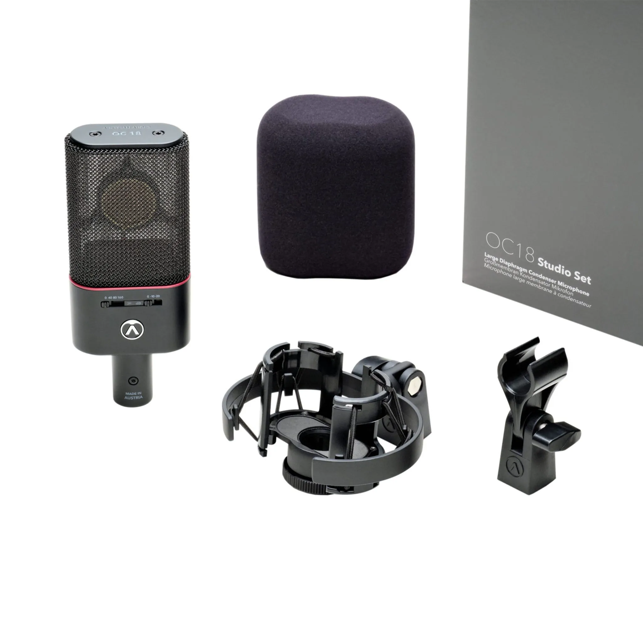 Austrian Audio OC18 Cardioid Pattern Precision Microphone Studio Set