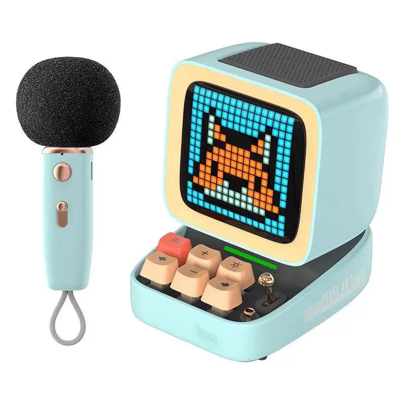 Divoom Ditoo-Mic Mini Pixel Art Bluetooth Speaker with Karaoke Microphone