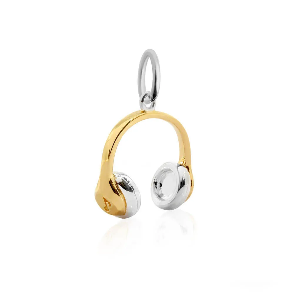 Headphones Charm Gold