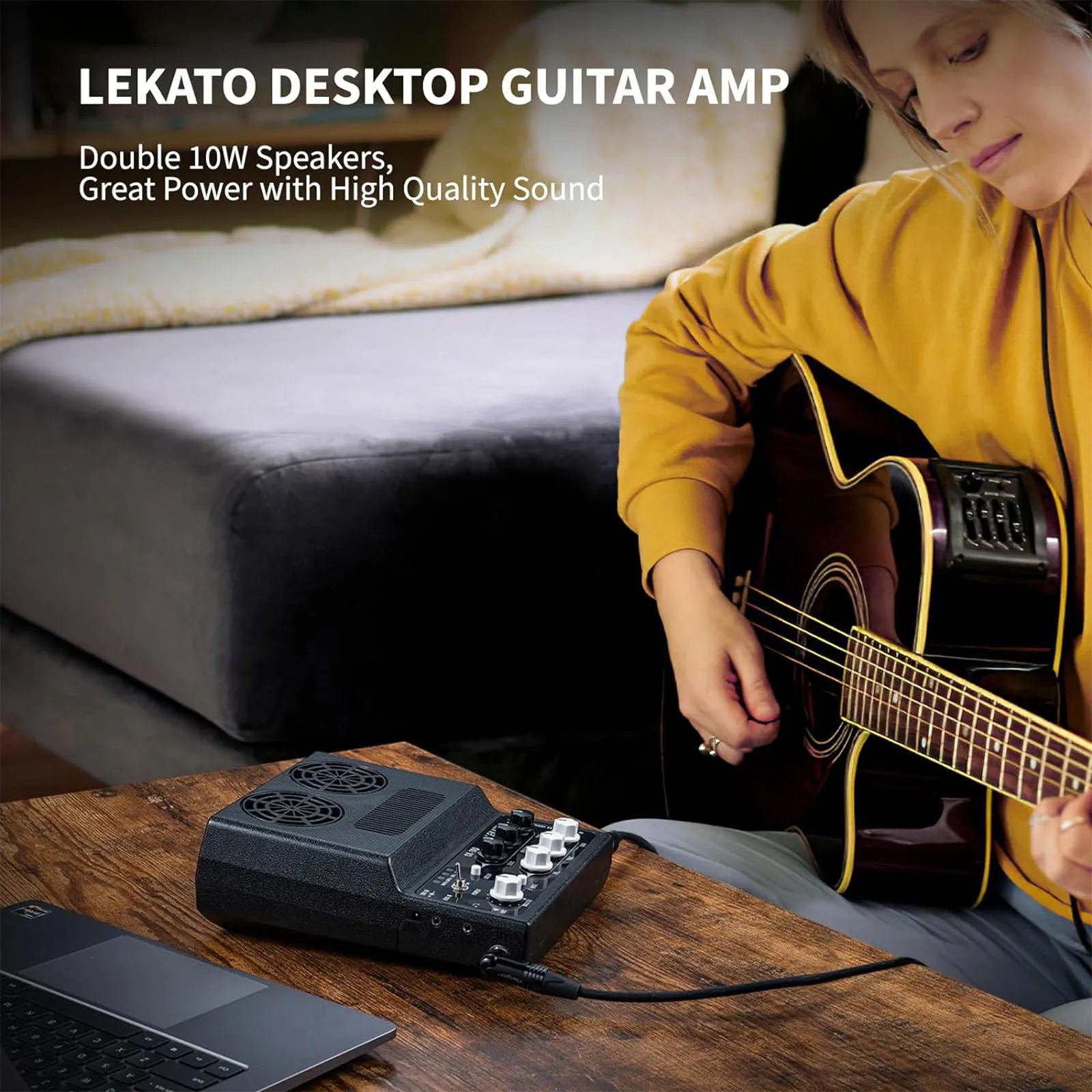 LEKATO CA-100 Electric Guitar 20W Distortion Amplifier