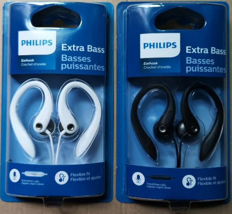 Philips SHS3305 Over The Ear Sport Earbuds with Mic, Earphones for Sports, Running and Gym