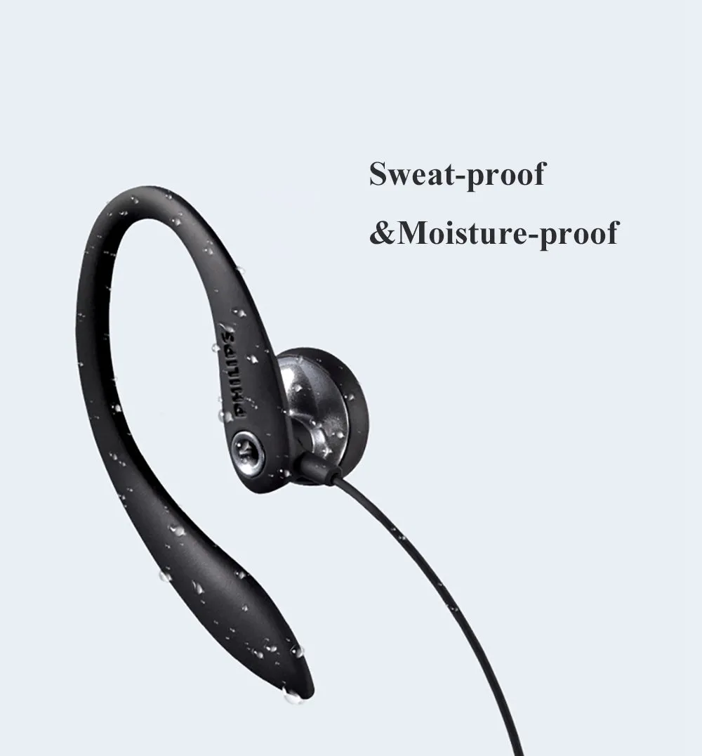 Philips SHS3305 Over The Ear Sport Earbuds with Mic, Earphones for Sports, Running and Gym