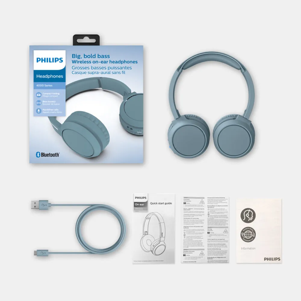 Philips TAH4205 Wireless Bluetooth On-Ear Headphones with Mic H4205