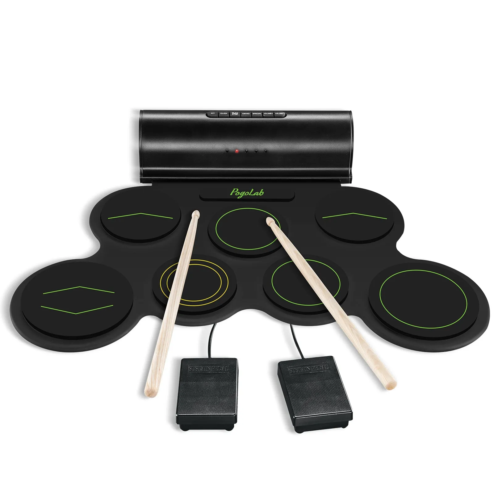 POGOLAB G3001 Roll Up 7 Pads Electronic Drum Set