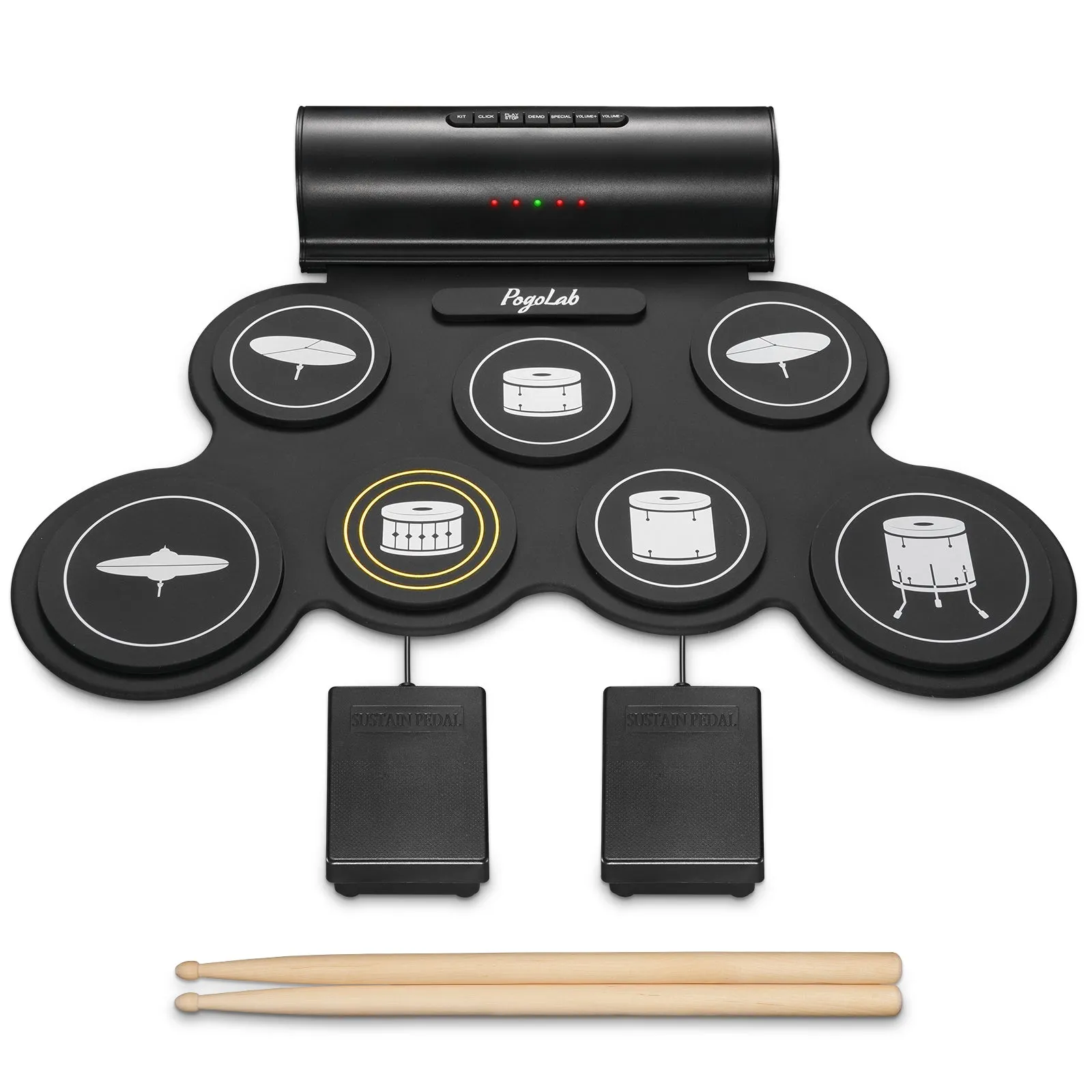 POGOLAB G3001 Roll Up 7 Pads Electronic Drum Set