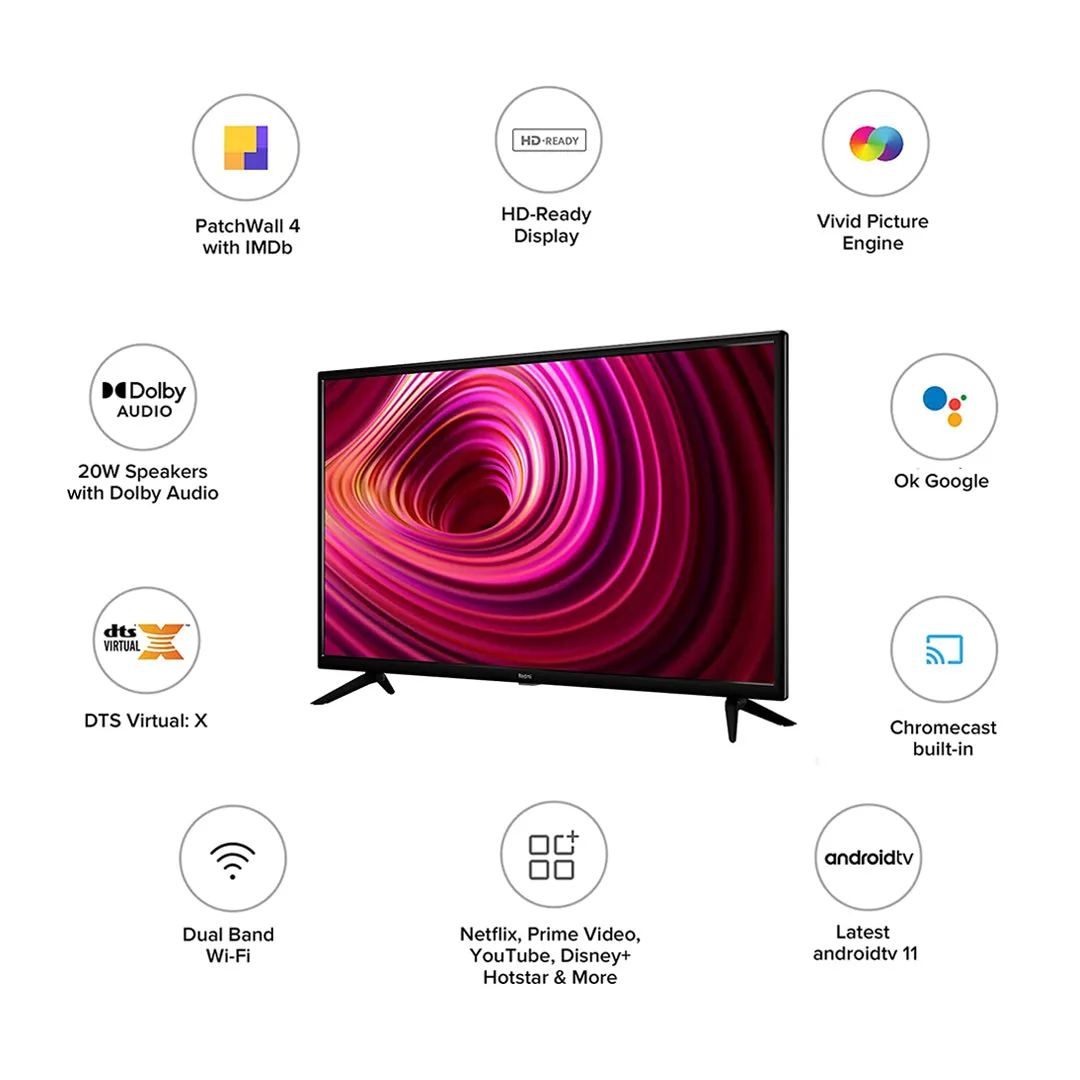 Redmi 32 inch (80 cm) HD Ready LED Android Smart TV