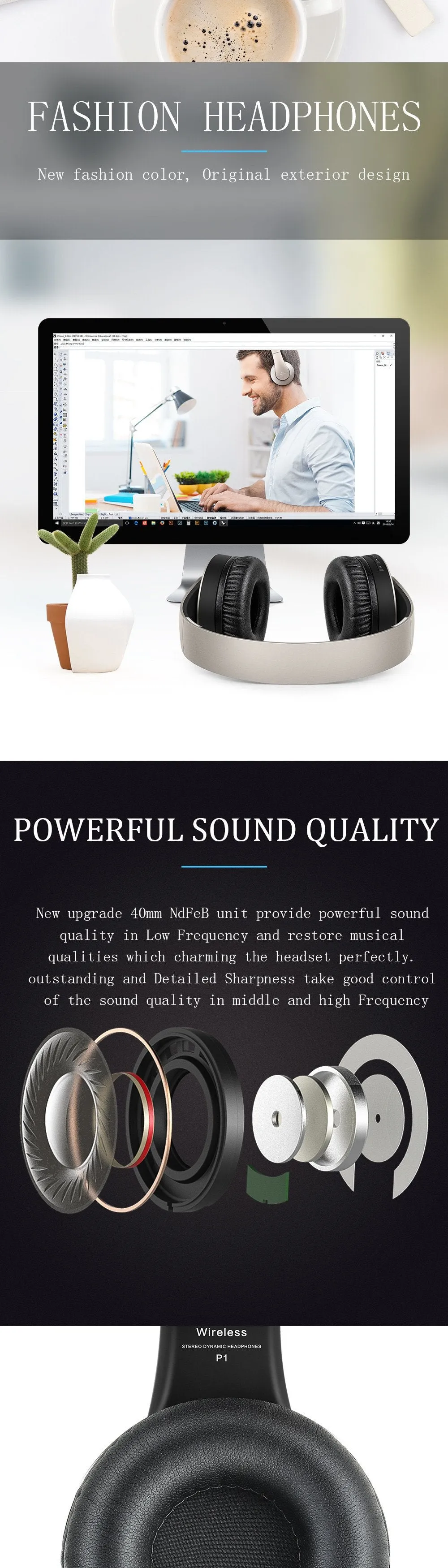 Sound Intone P1 Headphones Bluetooth Version 4.0