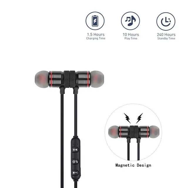 Sports Neckband Magnetic Wireless Bluetooth Earphones