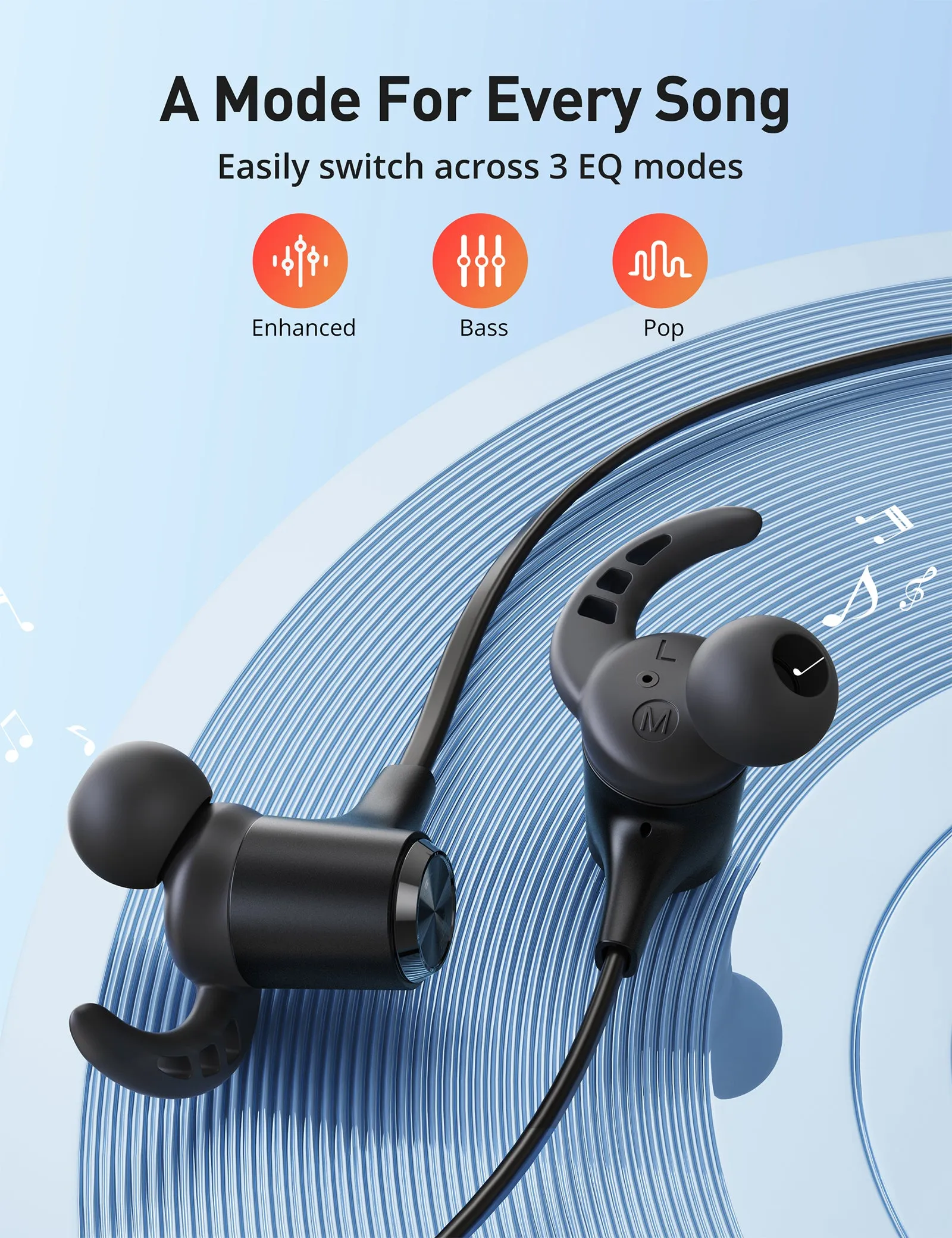 Wireless Sports Headphones BH032, Bluetooth 5.2 and IPX7 Waterproof