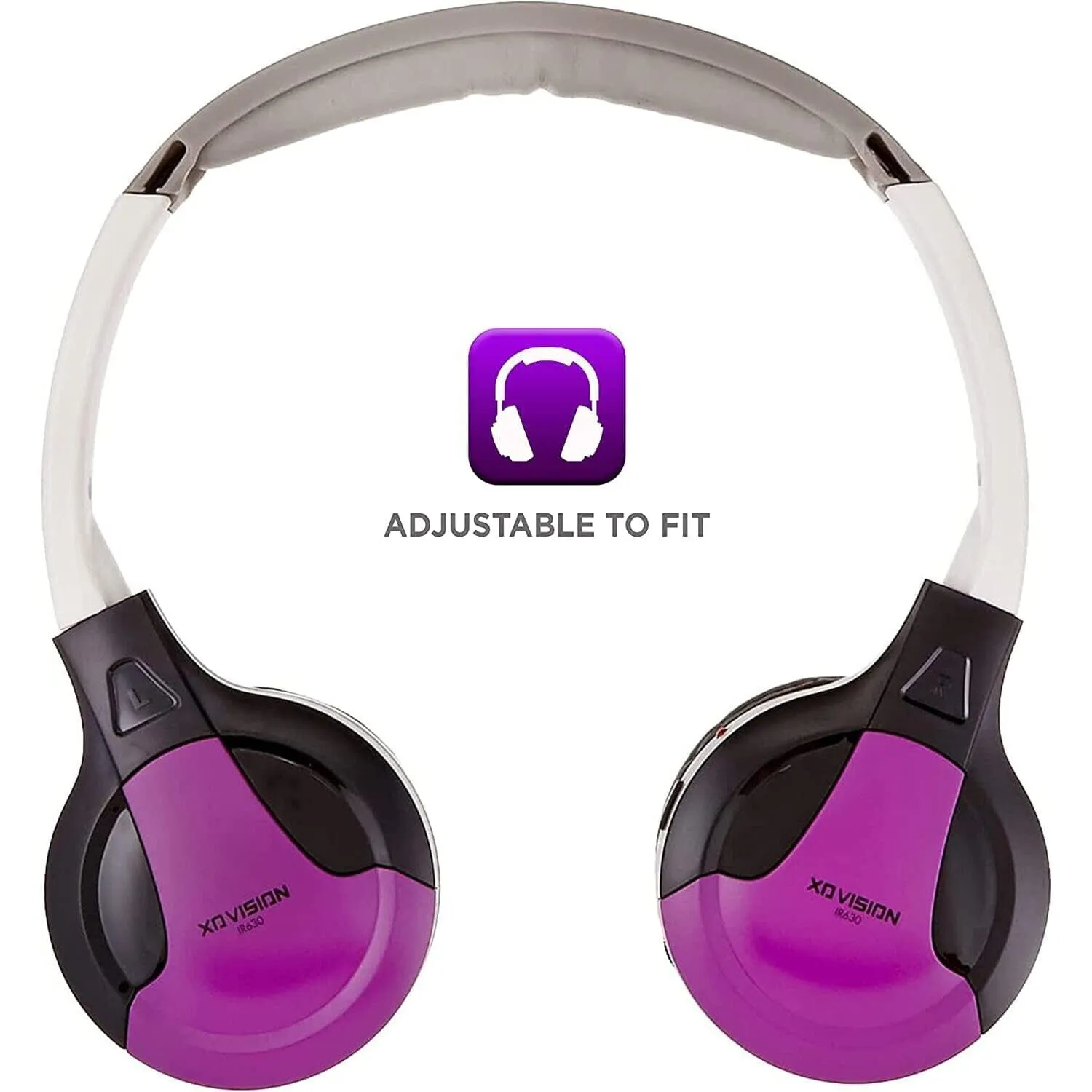 XO Vision IR630PR Universal IR Wireless Foldable Headphones - Bluetooth-Enabled Lightweight (Purple)